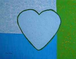 Original Heart Painting Signed Art Valentine&#39;s Day Love Hearts By Carla Dancey - £17.67 GBP