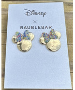 NWT Disney x Baublebar Minnie Mouse Gold Plated Multicolor Crystal Bow E... - £17.55 GBP