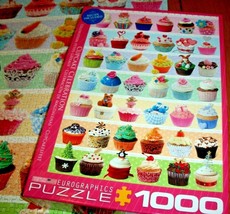 Jigsaw Puzzle 1000 Pcs Cupcake Heaven With Recipe On Box Yummy Colorful ... - $14.84