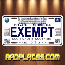 Exempt Traveler White Blue Text Aluminum Novelty License Tag Plate NEW - £15.41 GBP