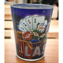 Las Vegas NV Shot Glass Gambling Casino Poker Blackjack Chips Playing Cards - $12.97