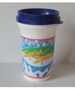 Small Plastic Travel Drinking Cup w/ Straw &amp; Lid Splish Splash Print - H... - $3.08 CAD