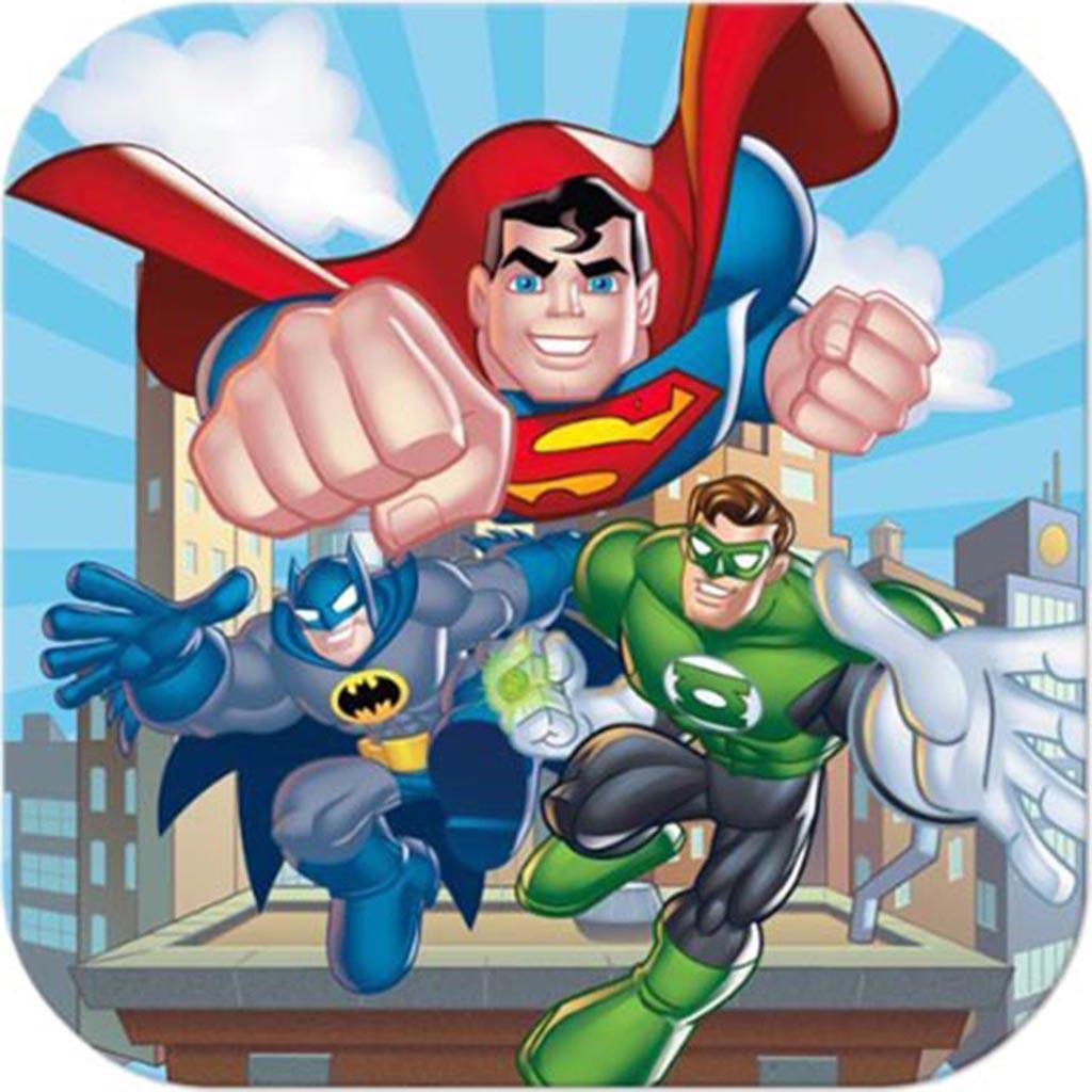 DC Super Friends Square Dessert Paper Plates Birthday Party Supplies 8 Ct - $4.95