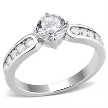 1.43 Carat Round Cut Simulated Diamond Band Stainless Steel Engagement Ring - £43.86 GBP