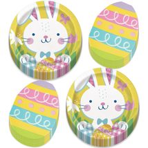 HOME &amp; HOOPLA Cute Easter Party Supplies - Colorful Plaid Square Paper Dessert P - £9.85 GBP+