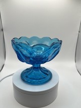 Vintage Anchor Hocking Laser Blue, Fairfield Compote/Dessert Dish, 4&quot; x ... - £9.08 GBP