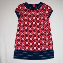 Old Navy Red Floral Navy Blue Dress Girl’s 4T Christmas Daisy Mod Retro ... - $14.85