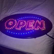 ELECTRIC &quot;LED&quot; OPEN LIGHT UP SIGN w/ 2 variations, steady or running blu... - $29.50
