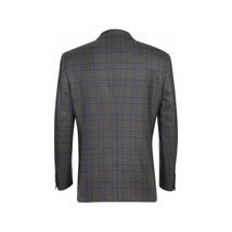 Men's Soft Wool Sport Coat English Plaid Window Pane 556-9 Brown Blue Renoir image 7