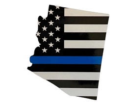 ARIZONA Thin Blue Line USA Flag Reflective Decal Sticker Police - £4.66 GBP