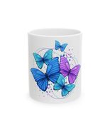 Butterfly Dream Ceramic Mug Colorful Butterflies Blue &amp; Purple Nature Lo... - $19.90 CAD+