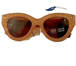 Frye &amp; Co. 1021 GOLD  Square Cat Eye Studded Bulky Sunglasses NWT MSRP $149 - $730.82 MXN