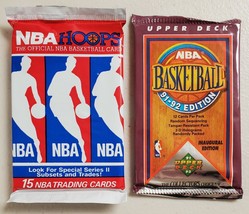 1990 Hoops &amp; 1991 Upper Deck Basketball Lot of 2 (Two) Sealed Unopened P... - £14.76 GBP