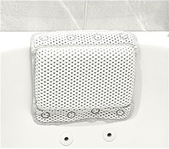 Non-Slip Foam Spa Bath Pillow 8 Suction Soft Luxurious Hot Tub Memory Foam White - £8.69 GBP