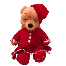 Winnie The Pooh Disney Store Nightshirt Plush Christmas Toy 12&quot; - £15.01 GBP