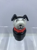 Vintage Fisher Price little people black dog - red line collar - $3.91