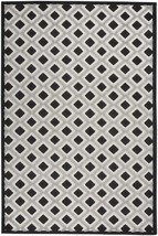 4&#39; X 6&#39; Black And White Geometric Indoor Outdoor Area Rug - £83.85 GBP