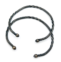 Two Unisex Hand Wrought Oxidized Sterling Silver Twisted Cuff Bracelets 7 in - £98.66 GBP