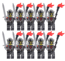 Medieval Castle Kingdom Knights Red Dragon Knights E x10 Minifigures Lot - £14.30 GBP