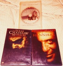 Horror Lot Of 3 DVD Movies The Texas Chainsaw Massacre, Hannibal, Saw - £2.35 GBP