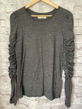We the Free Ruched Long Sleeve Grey Natasha Shirt Women’s S - $291.89 MXN