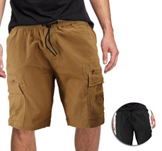 Men's Elastic Waist Multi Utility Pocket Lightweight Drawstring Cargo Shorts - $30.54+
