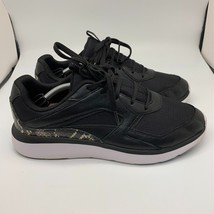 Vionic Adela Black Boa Snake Print Leather Lace-Up Sneaker Shoe Size 10 - £58.32 GBP
