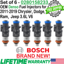 NEW OEM Bosch x6 Fuel Injectors for 2011-2019 Chrysler, Dodge, Ram, Jeep 3.6L V6 - £186.83 GBP