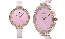 NEW Tavan Dori 10032 Women&#39;s Pink Swarovski Crystal Bezel Watch quartz fashion - £12.62 GBP
