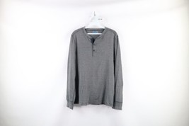J Crew Mens Size Medium Striped Knit Long Sleeve Henley T-Shirt Cotton - £27.10 GBP