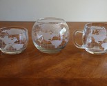 Lot Vintage Nestle Nescafe World Globe Frosted Glass Floating Candle Bow... - £11.78 GBP