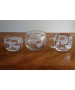 Lot Vintage Nestle Nescafe World Globe Frosted Glass Floating Candle Bow... - £11.20 GBP