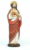 Sacred Heart of Jesus Figurine with Fabric Clothing 12 inch H - £28.05 GBP