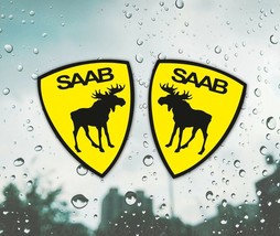 Fits for SAAB car shield decal moose elk sticker interior exterior  2X pcs - £5.53 GBP