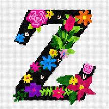 Pepita Needlepoint kit: Letter Z Primary Floral, 7&quot; x 7&quot; - £39.09 GBP+