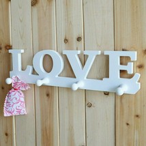 White Vintage LOVE Wall Hook Clothes Robe Key Holder Hat Hanger Home  - ... - £64.11 GBP
