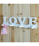 White Vintage LOVE Wall Hook Clothes Robe Key Holder Hat Hanger Home  - ... - $80.39