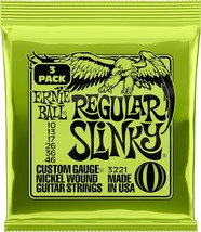Ernie Ball Regular Slinky Nickel Wound Electric Guitar Strings 3 Pack, 46 Gauge - £34.44 GBP