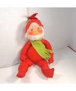 Vintage Annalee Mobilitee elf gnome Santa&#39;s helper green scarf Christmas... - $1,359.76 MXN