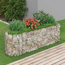  Gabion Raised Bed Silver Galvanized Iron Medium Durable - $2,821.57 MXN
