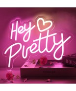 Hey Pretty Neon Sign with Adjustable Brightness, Pink Neon Signs (16.1&quot;x... - £15.21 GBP