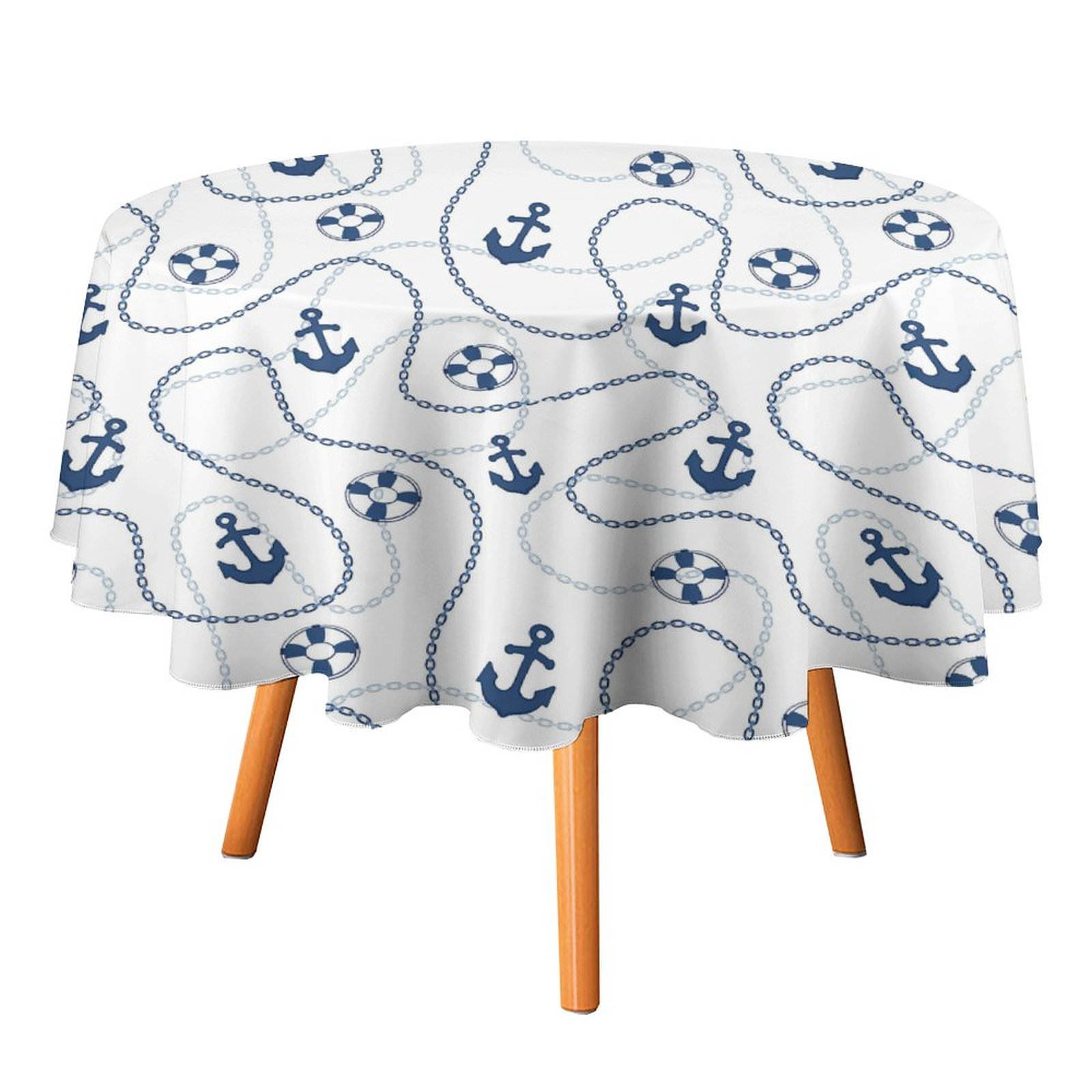 Colorful Anchor Tablecloth Round Kitchen Dining for Table Cover Decor Home