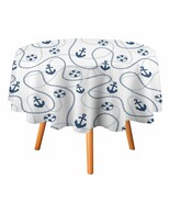 Colorful Anchor Tablecloth Round Kitchen Dining for Table Cover Decor Home - $21.93 CAD+