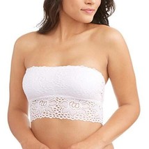 No Boundaries Long Line Lace Bandeau Size MEDIUM Arctic White NEW - $10.69