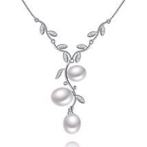 Natural freshwater Pearls Necklace 925 sterling silver choker fine jewelry - £39.15 GBP+