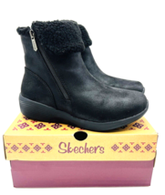 Skechers Arya New Rumour Fold Over Faux Fur Booties - Black, US 8M / EUR 38 - £28.08 GBP
