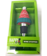 Holidays Wine Stopper Ugly Christmas Hat Red Green - $14.20