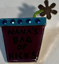 Pin TC &quot;Nana&#39;s Bag of Kicks&quot; Lapel Flower Pot with Daisy 1 x 1.5 Inches Vintage - £4.00 GBP