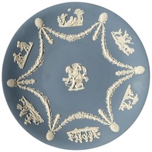 Vintage Wedgwood Blue Jasperware Plate Cherubs Cupid Putti Garland Engla... - $15.00