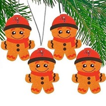 NFL TAMPA BAY BUS GINGERBREAD ORNAMENTS SET OF 4 NEW - £11.20 GBP